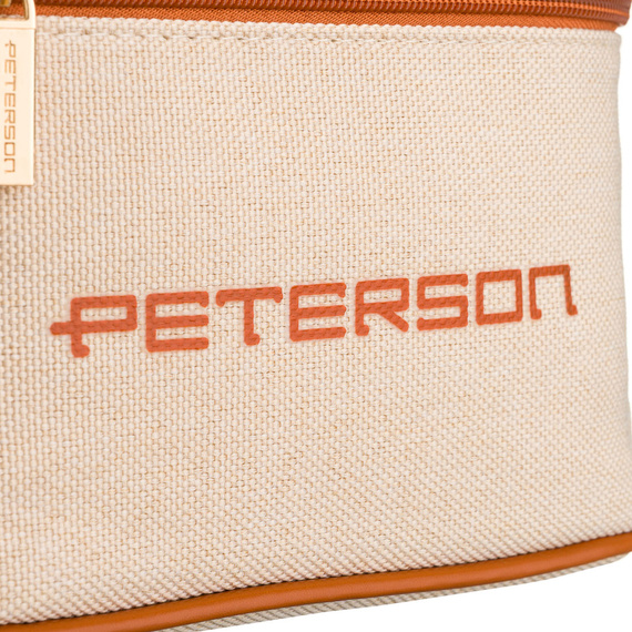 Kosmetyczka z syntetyku Peterson KOS-DA-16 beżowo-brązowa