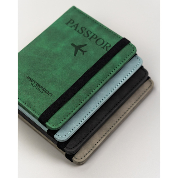 Etui na paszport z eko skóry Peterson EP-01 szare