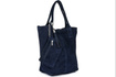 Torebka damska shopper zamszowa Vera Pelle L82 granatowa