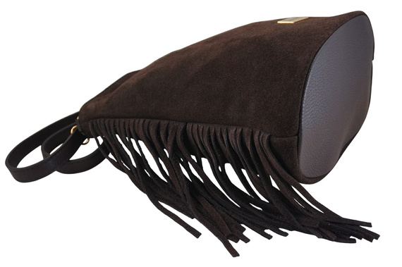 Torebka damska boho Barberini's 1022-11 ciemnobrązowa