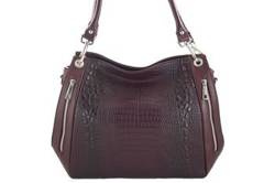 Torebka damska shopper skórzana Barberini's 858-5 bordowa