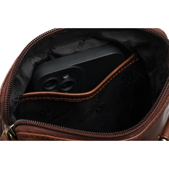 Listonoszka męska skórzana Peterson 1903E-OPU brązowa