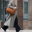Torebka damska shopper zamszowa Solier FL38 brązowa