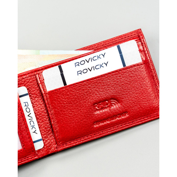Etui na karty skórzane 4U Cavaldi CW1017-NDM czerwone