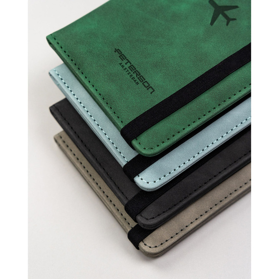 Etui na paszport z eko skóry Peterson EP-01 błękitne