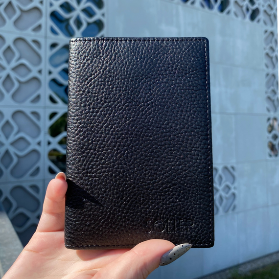 Etui na paszport skórzane Solier SW41 czarne