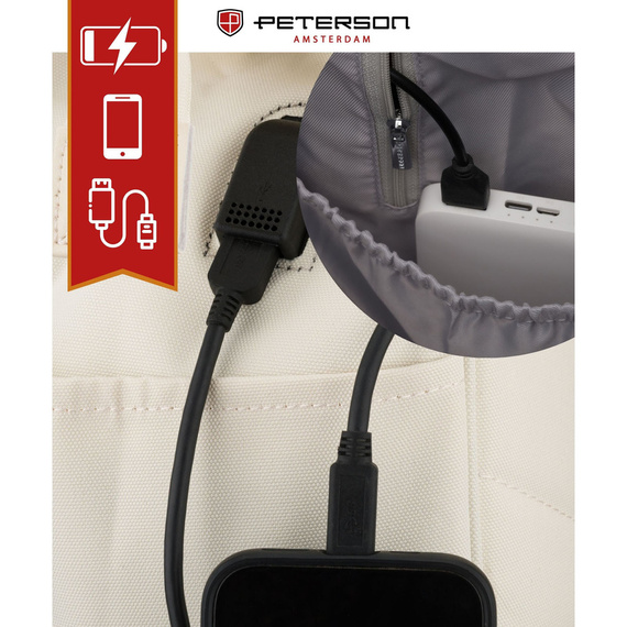 Plecak damski na laptopa Peterson BETA ecru