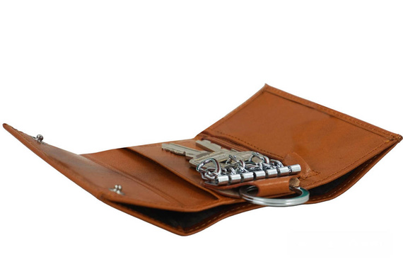 Etui na klucze skórzane Barberini's 7023-12 jasnobrązowe