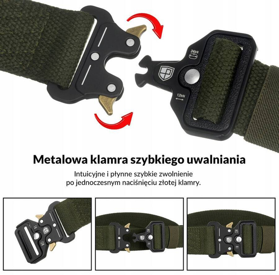 Pasek męski parciany taktyczny Peterson PAR1 khaki