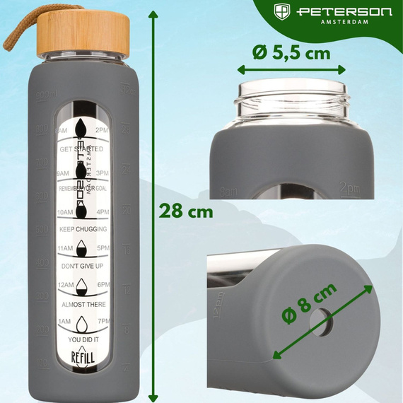 Butelka na wodę Peterson SBW-01 szara