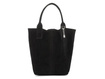 Torebka damska shopper zamszowa Vera Pelle L82 czarna