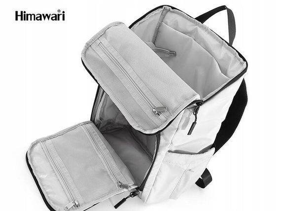 Plecak damski na laptopa Himawari 1223-02 jasnoszary