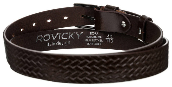 Pasek męski pleciony Rovicky PLW-R-15 ciemnobrązowy