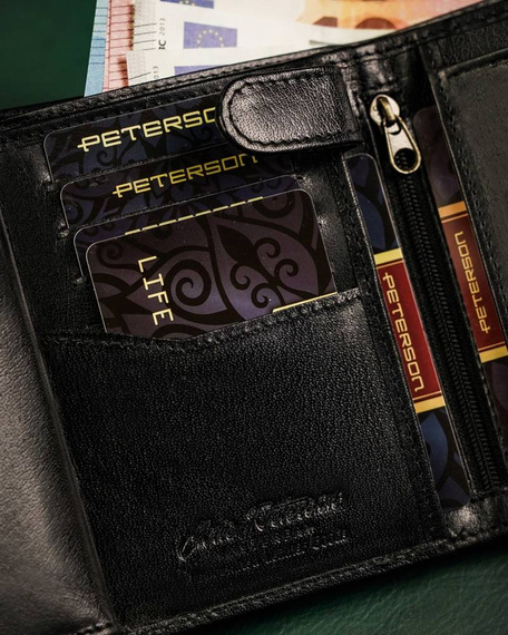 Portfel męski skórzany Peterson 317-P czarny