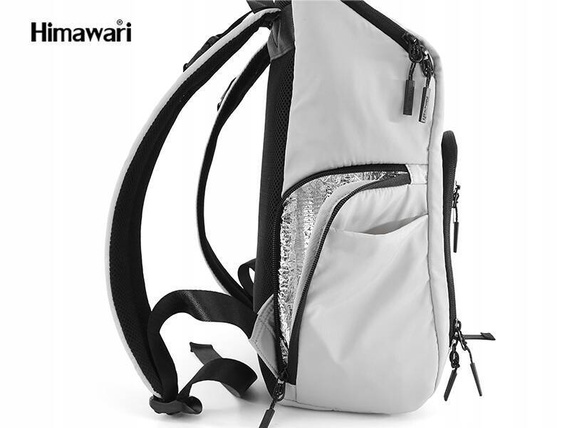 Plecak damski na laptopa Himawari 1223-02 jasnoszary