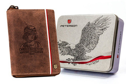Portfel męski na zamek Powstanie Peterson 340PW-04 brązowy