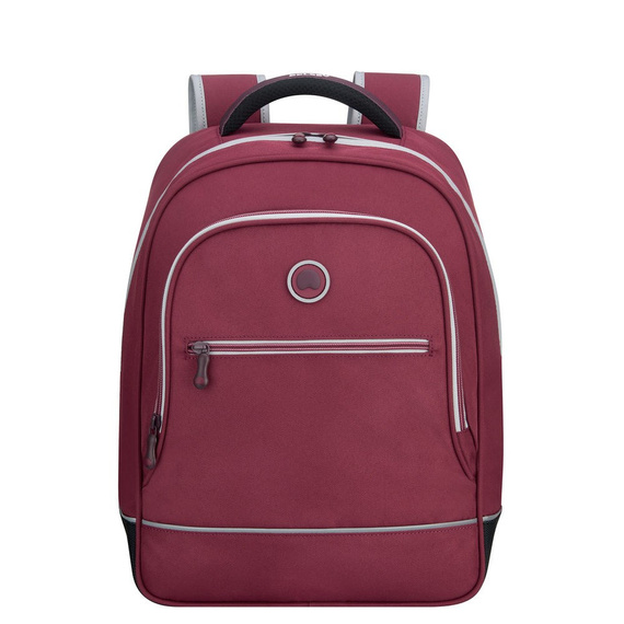 Plecak szkolny z poliestru Delsey Back To School bordowy