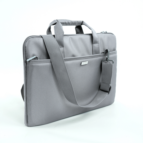 Torba na laptopa damska z tkaniny Solier SM01 szara