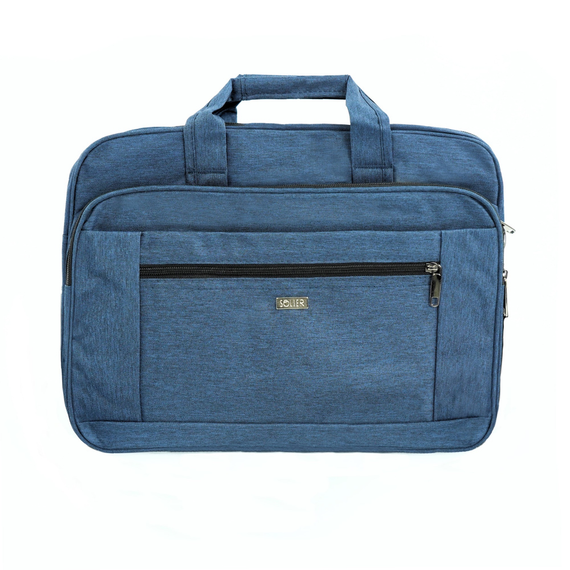 Torba na laptopa męska z tkaniny Solier SM02 granatowa