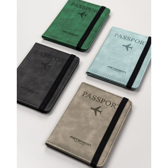 Etui na paszport z eko skóry Peterson EP-01 błękitne