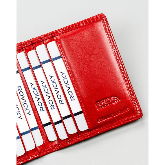Etui na karty RFID skórzane 4U Cavaldi CW1015-LGV czerwone