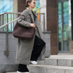 Torebka damska shopper zamszowa Solier FL39 czekoladowa
