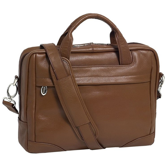 Torba na laptopa skórzana McKlein Bridgeport brązowa