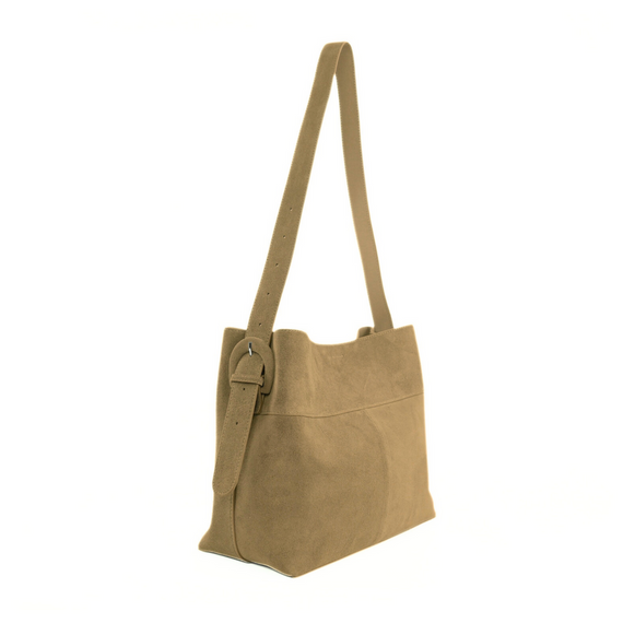 Torebka damska shopper zamszowa Solier FL38 camel