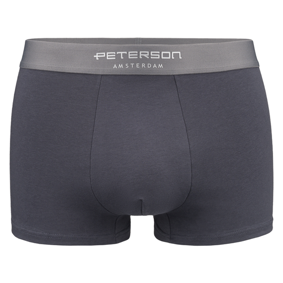 Bokserki męskie bawełniane Peterson B01XL czarno-szare