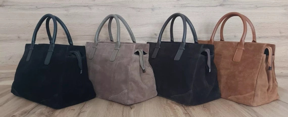 Kuferek damski zamszowy Vera Pelle WKXL85T beżowy