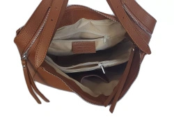 Torebka damska elegancka skórzana Vera Pelle LBB55C camel