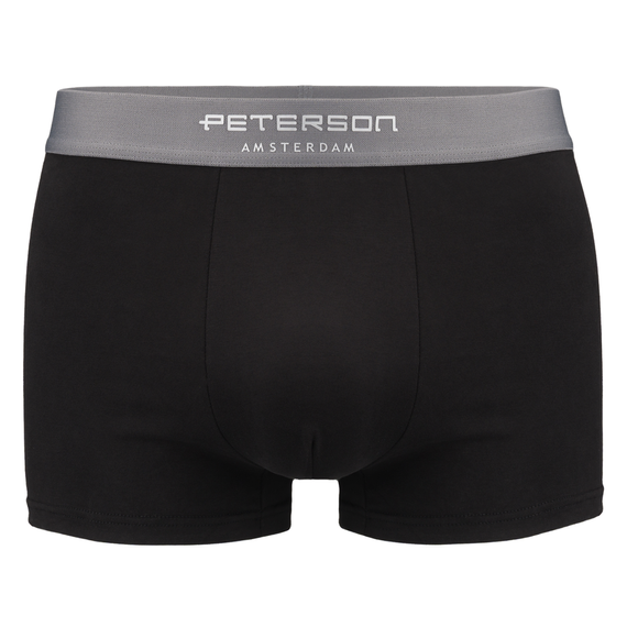 Bokserki męskie bawełniane Peterson B01XL czarno-szare