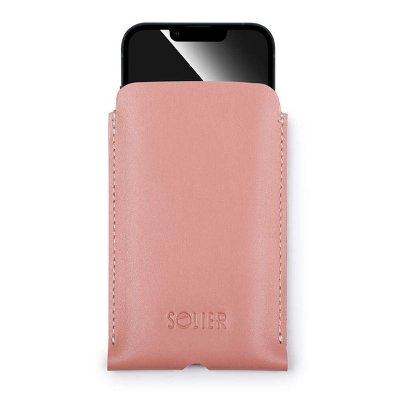 Etui na iPhone 11 skórzane Solier SA58 różowe