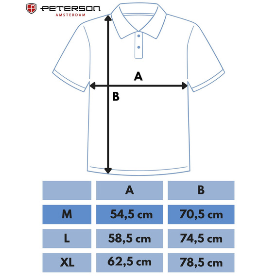 Koszulka polo męska z poliestru Peterson KPY granatowa M-XL