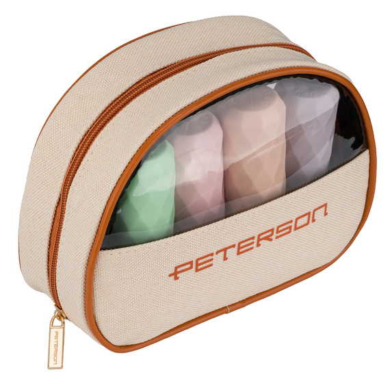 Kosmetyczka damska Peterson KOS-DA-17 beżowo-brązowa