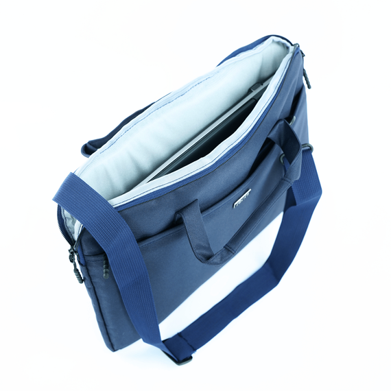 Torba na laptopa damska z tkaniny Solier SM01 niebieska