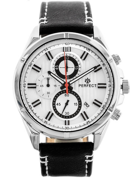 Zegarek męski klasyczny Perfect CH03L-01 czarno-srebrny