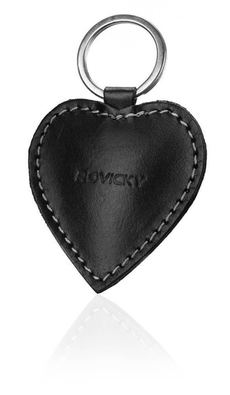 Brelok serce skórzany Rovicky R-HG010 czarny