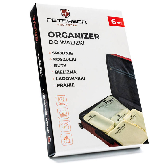 Organizery do walizki Peterson OP-SET6 beżowe
