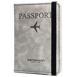 Etui na paszport z eko skóry Peterson EP-01 szare