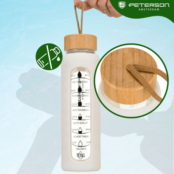 Butelka na wodę szklana Peterson SBW-01 beżowa