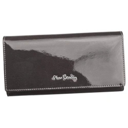 Skórzany lakierowany portfel damski szary — Pierre Cardin 05 LINE