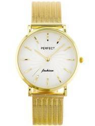 Zegarek damski fashion Perfect E334 złoty z tarczą srebrną
