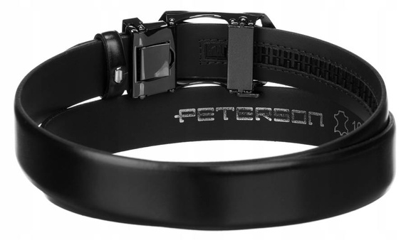 Pasek męski automatyczny skórzany Peterson PAS-CA4 czarny