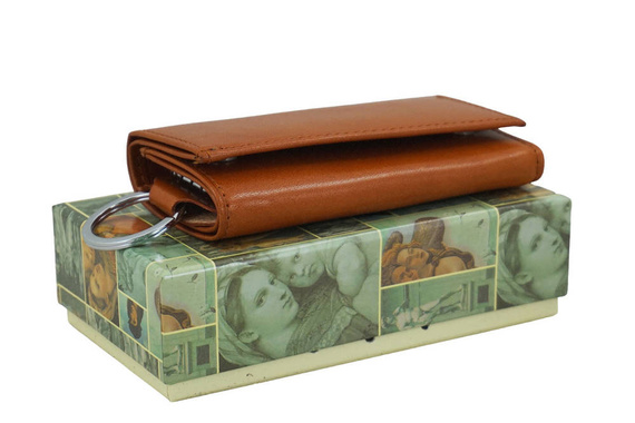 Etui na klucze skórzane Barberini's 7023-12 jasnobrązowe